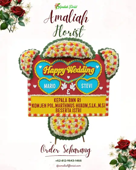 Papan Bunga Pernikahan Lepar Pongok